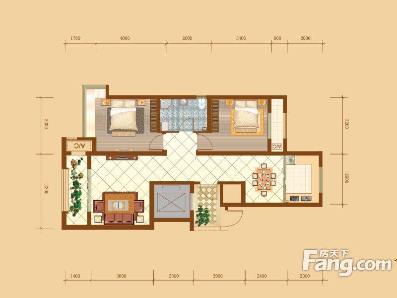 包頭裝修方案包頭昆河壹號93.72㎡