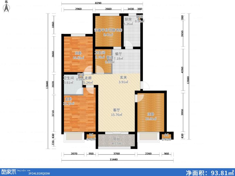 包頭裝修方案包頭濱江國際135㎡