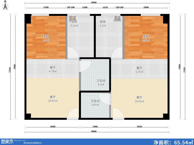 包頭裝修方案包頭燕趙錦河灣52㎡