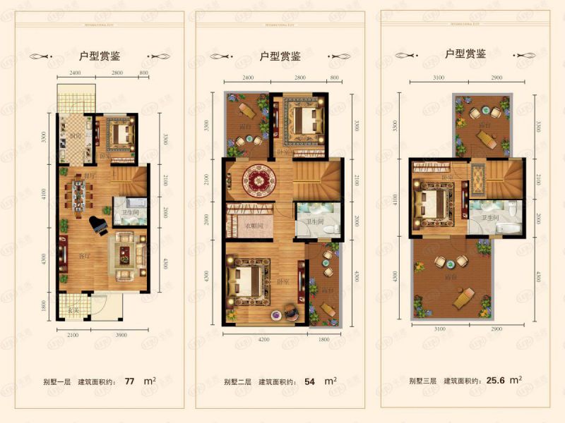 包頭裝修方案中城國際城四室兩廳三衛(wèi)156平方米